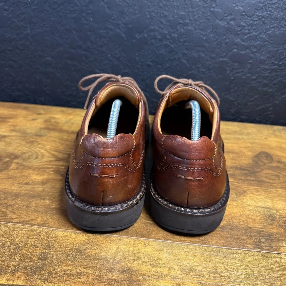 ECCO Helsinki Brown Leather Bicycle Toe Oxford Mens 9-9.5 EU 43 Dress Shoes